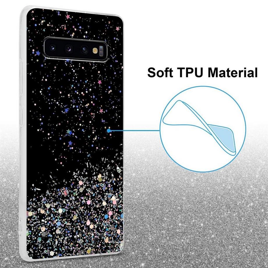 Cadorabo  Hülle für Samsung Galaxy S10 PLUS TPU Silikon mit funkelnden Glitter 