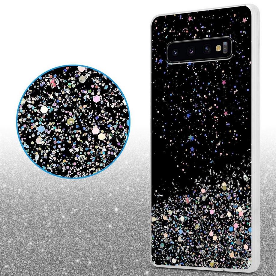 Cadorabo  Hülle für Samsung Galaxy S10 PLUS TPU Silikon mit funkelnden Glitter 