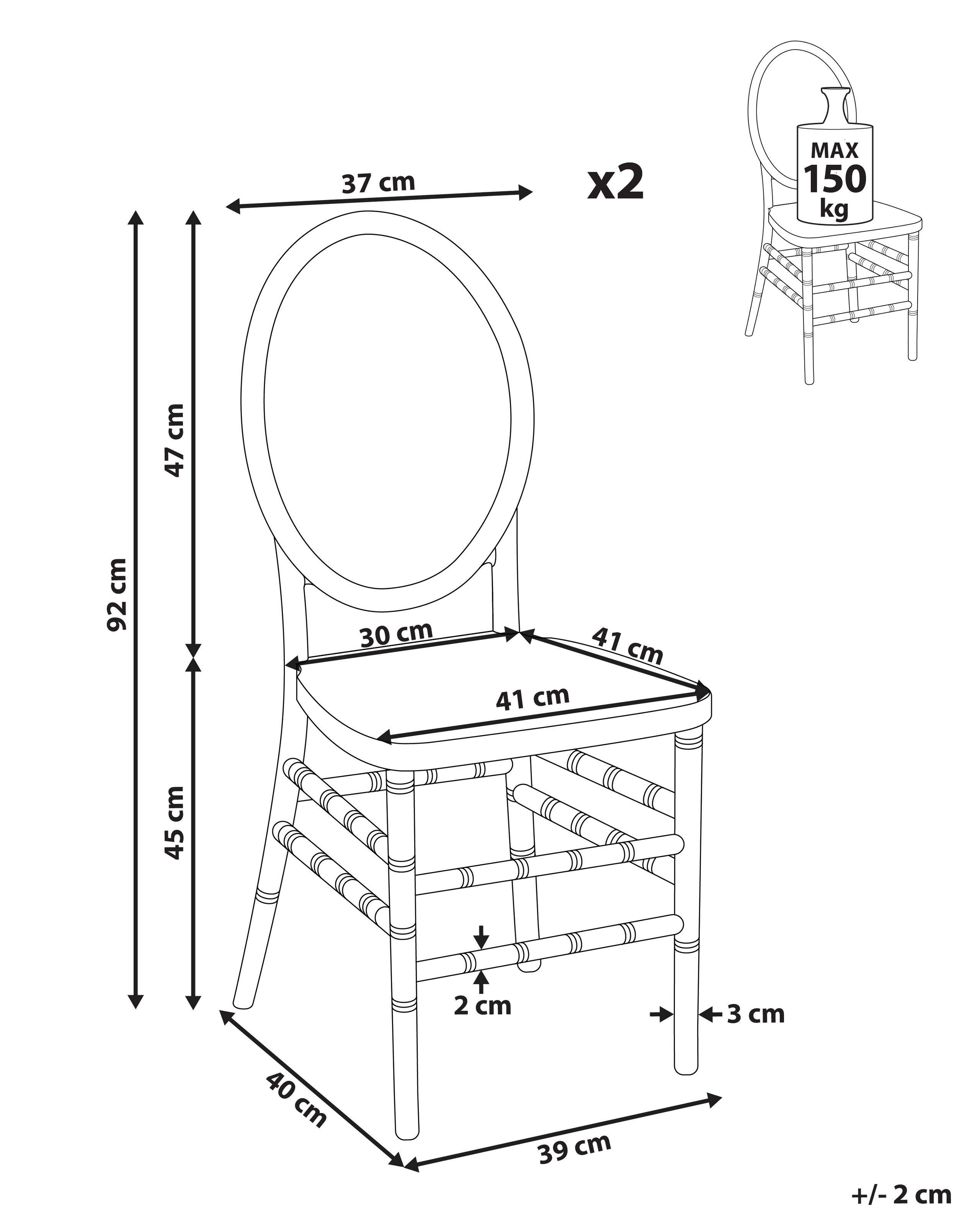 Beliani Set mit 2 Stühlen aus Polycarbonat Modern MONTROSE  