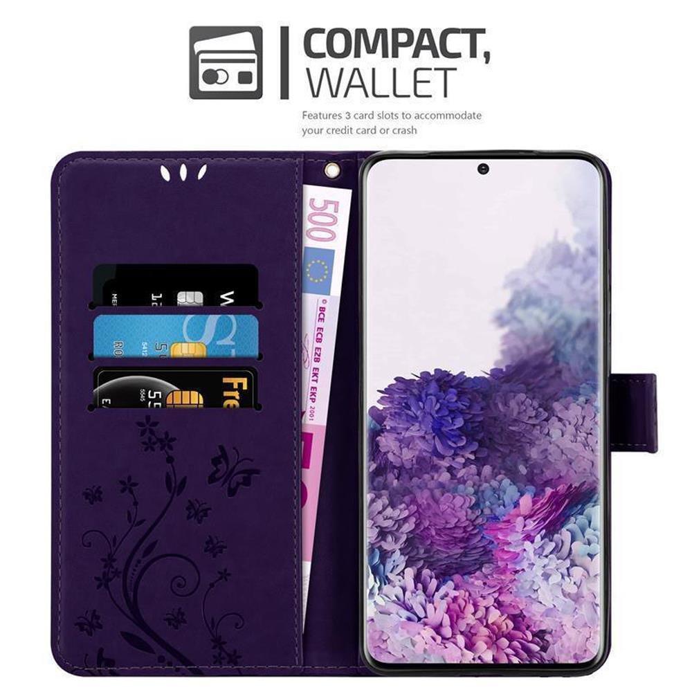 Cadorabo  Housse compatible avec Samsung Galaxy S20 PLUS - Coque de protection au design floral avec fermeture magnétique, fonction de support et emplacements pour cartes 