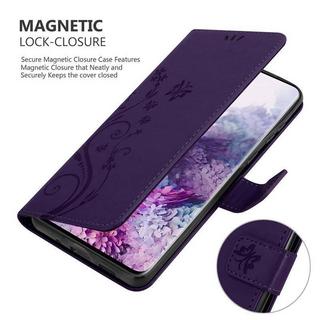 Cadorabo  Housse compatible avec Samsung Galaxy S20 PLUS - Coque de protection au design floral avec fermeture magnétique, fonction de support et emplacements pour cartes 