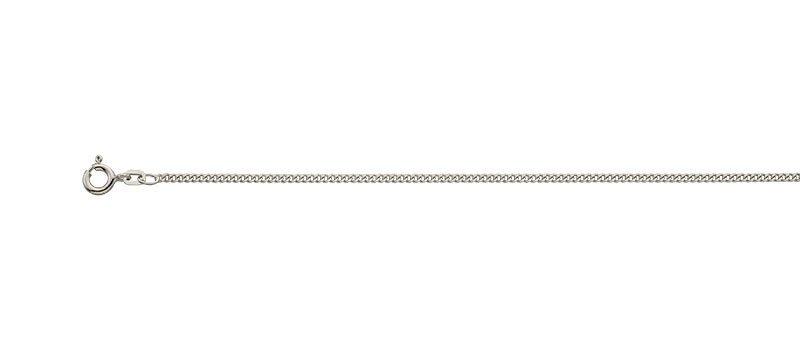 MUAU Schmuck  Collier gourmette or blanc 585, 1.7mm, 50cm 