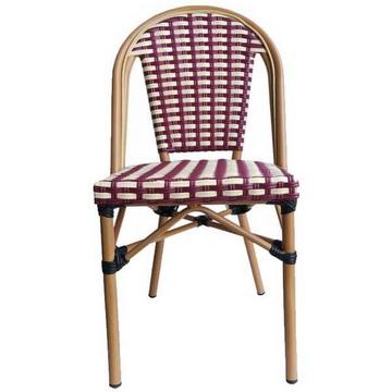 Chaise de jardin polyrotin rouge-beige (lot de 2)