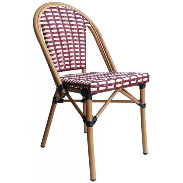 mutoni Sedia da giardino polyrattan rosso-beige (set di 2)  