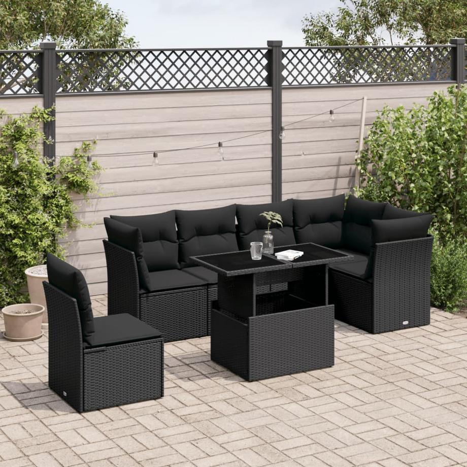 VidaXL Ensemble de canapés de jardin rotin synthétique  
