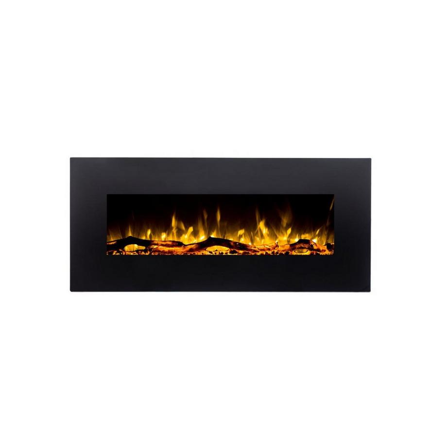 Cheminée électrique murale LALITA - L110 x P14 x H49 cm - Noire