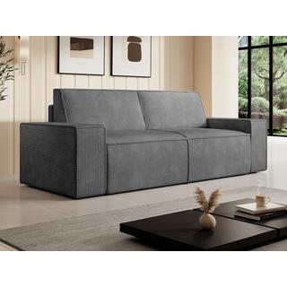 Vente-unique Sofa 3-Sitzer & 2-Sitzer - Cord - Grau - Anthrazitgrau - AMELIA  