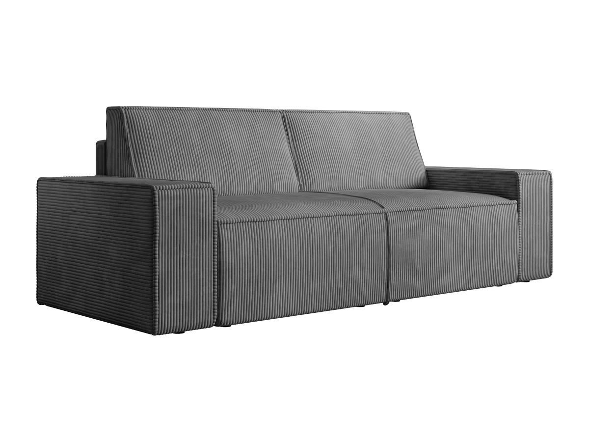 Vente-unique Sofa 3-Sitzer & 2-Sitzer - Cord - Grau - Anthrazitgrau - AMELIA  