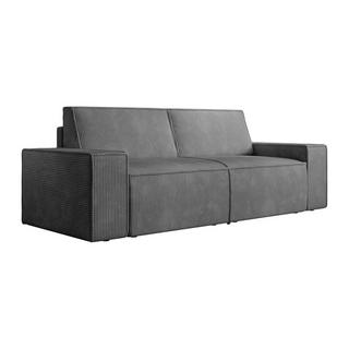 Vente-unique Sofa 3-Sitzer & 2-Sitzer - Cord - Grau - Anthrazitgrau - AMELIA  