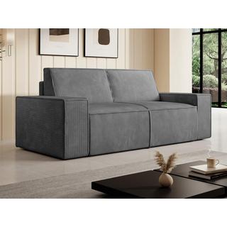 Vente-unique Sofa 3-Sitzer & 2-Sitzer - Cord - Grau - Anthrazitgrau - AMELIA  