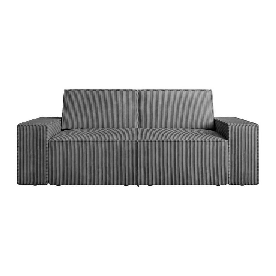 Vente-unique Sofa 3-Sitzer & 2-Sitzer - Cord - Grau - Anthrazitgrau - AMELIA  