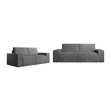 Sofa 3-Sitzer & 2-Sitzer - Cord - Grau - Anthrazitgrau - AMELIA