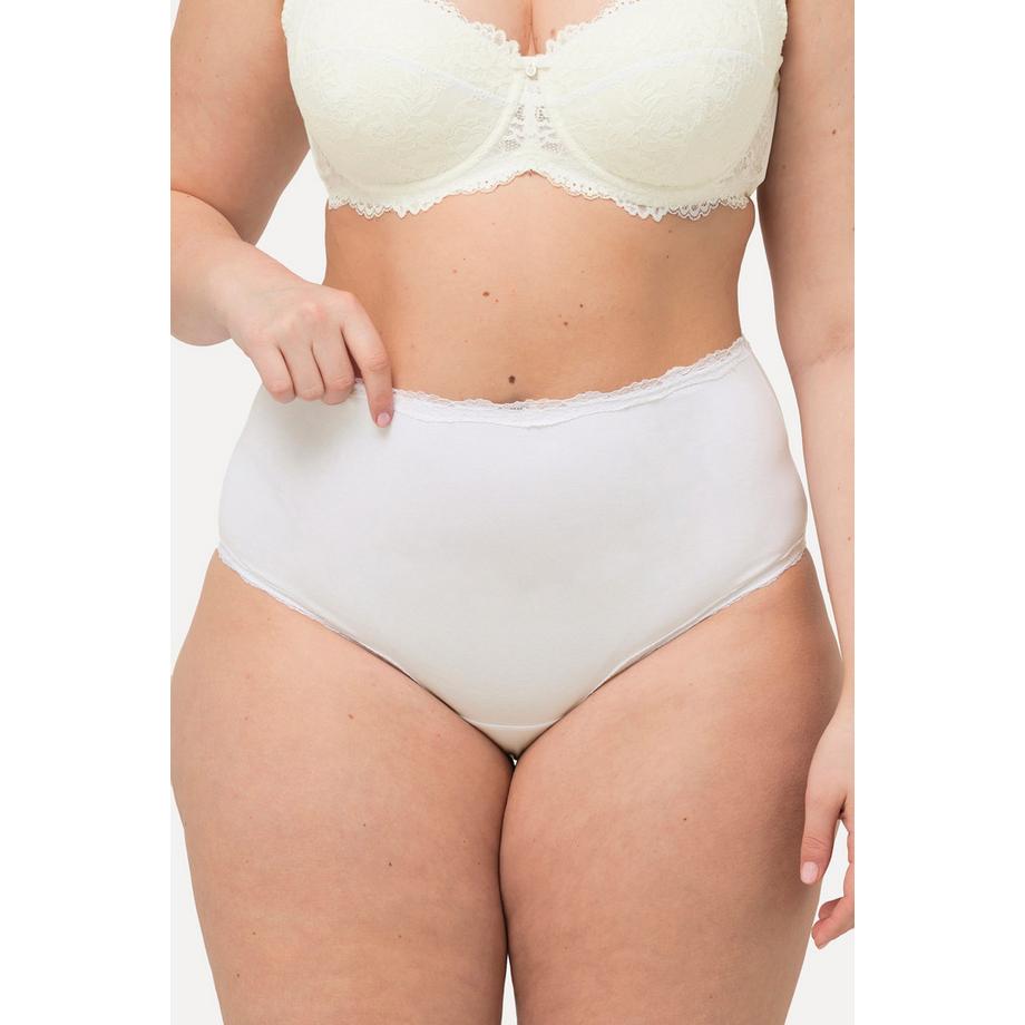 Ulla Popken Culottes Maxi Lot de 3 Bords Dentelle Pois Uni  