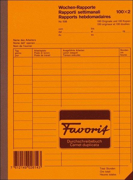 Favorit FAVORIT Wochen-Rapport D/F/I A5 508 weiss 100x2 Blatt  