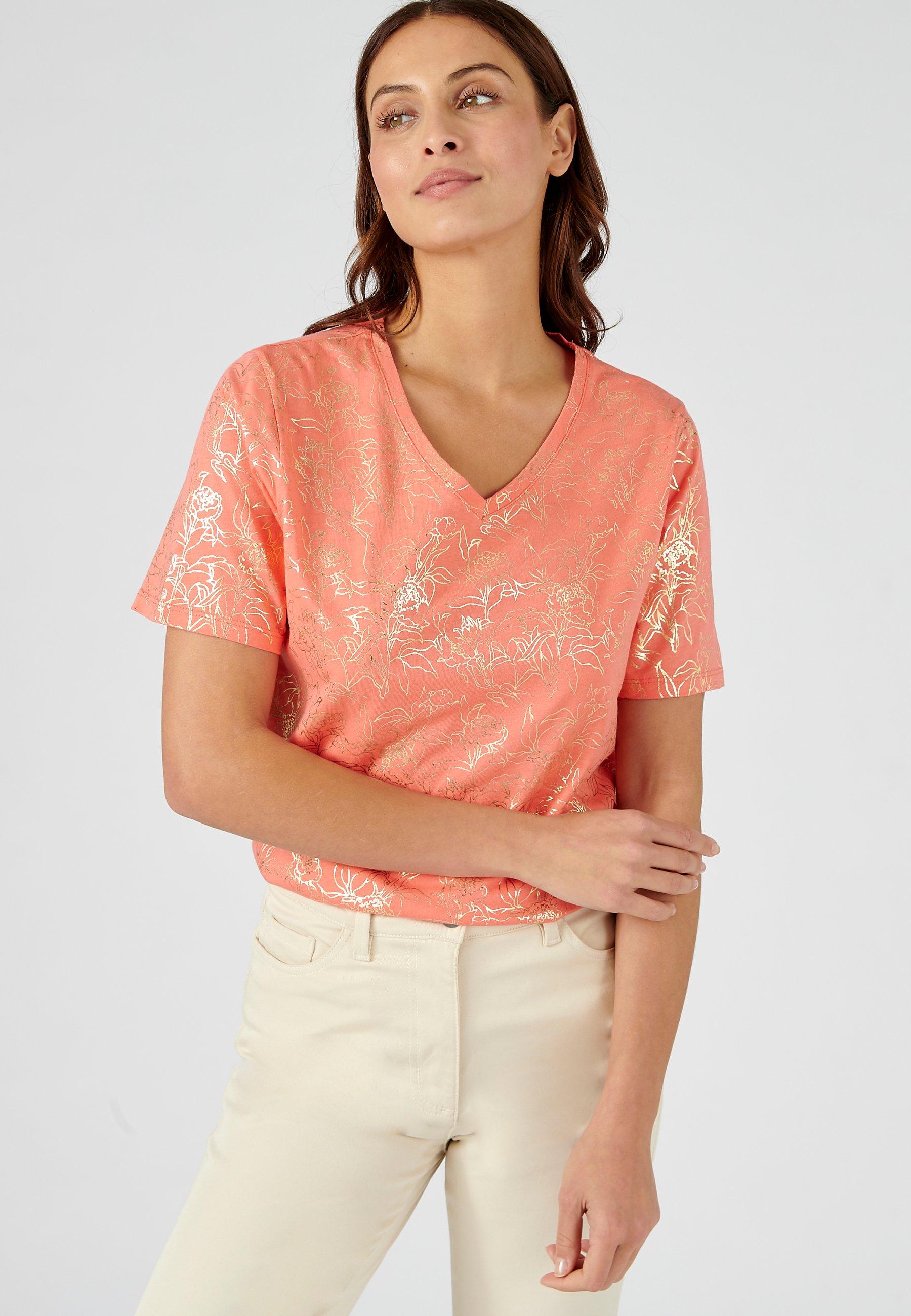 Image of Shirt Aus Reiner Baumwolle. Damen Orange 38/40