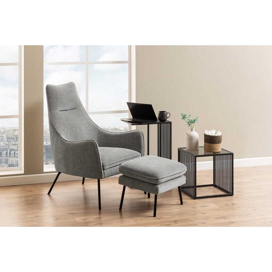 mutoni Tavolino Iola in vetro nero 40  