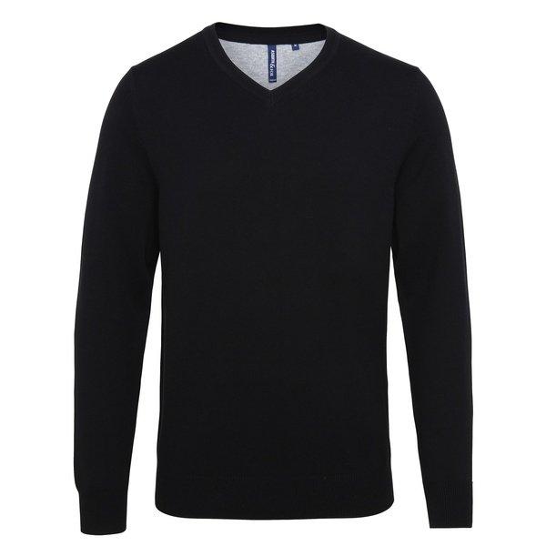 Image of Reichen Vausschnitt Pullover Herren Schwarz XL
