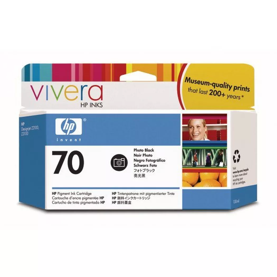 Hewlett-Packard – HP Tintenpatrone 70 schwarz photo C9449A DesignJet Z2100/3100 130ml, One Size
