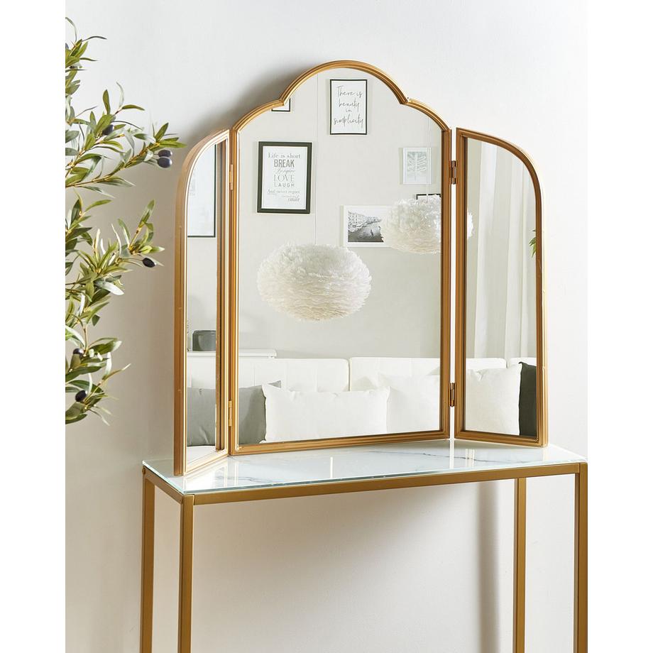 Beliani Miroir de coiffeuse en Métal Traditionnel SAVILLY  