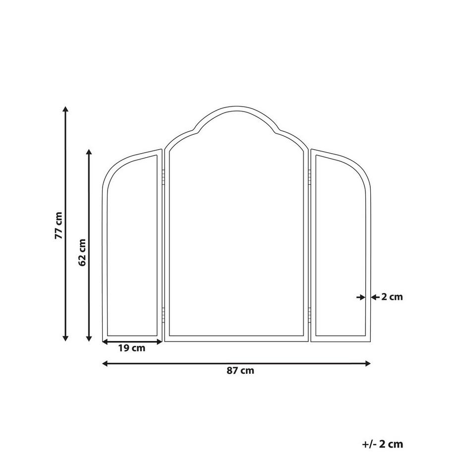 Beliani Miroir de coiffeuse en Métal Traditionnel SAVILLY  