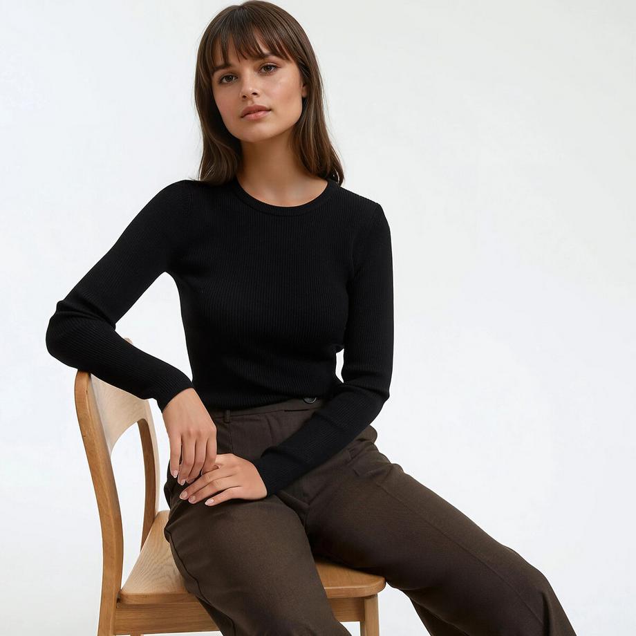 La Redoute Collections Feinstrick Rundhals Pullover  