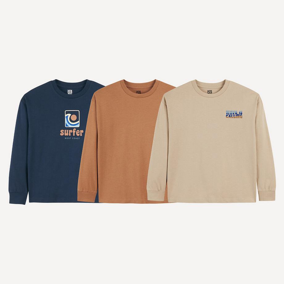 La Redoute Collections  3er-Pack Langarm-Shirts 