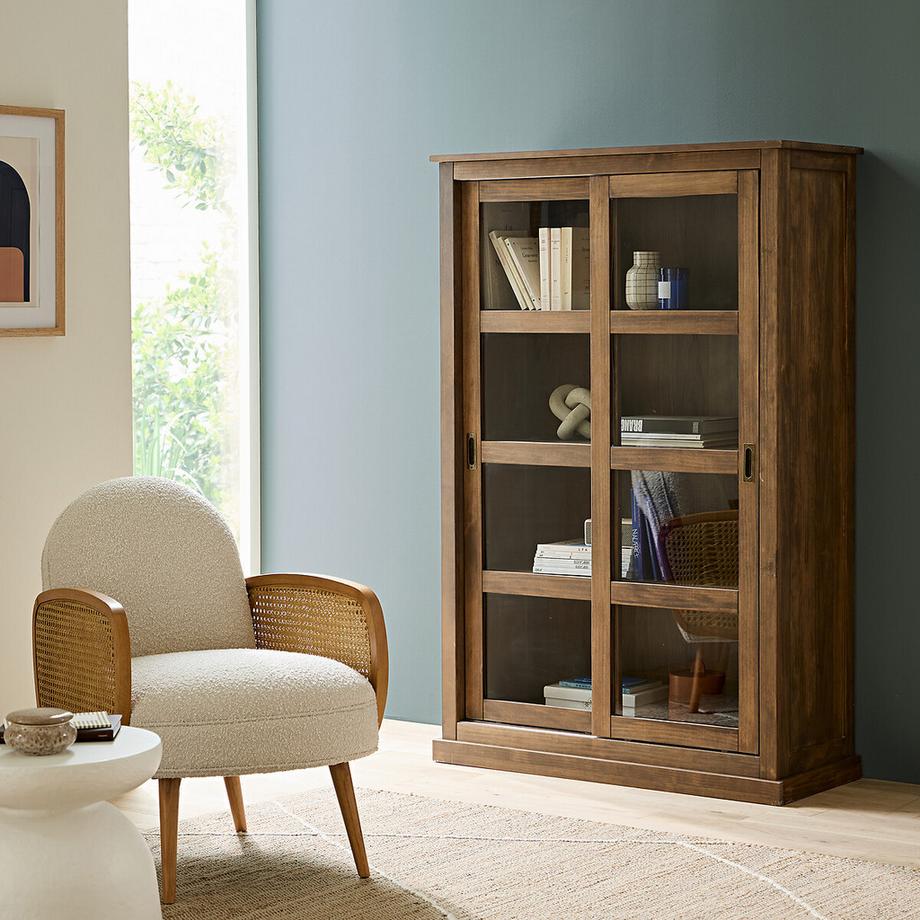 La Redoute Intérieurs  Vitrine basse 2 portes pin massif et MDF 