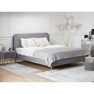 Beliani Letto con rete a doghe en Velluto Glamour FLAYAT  