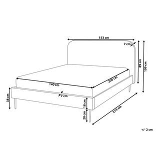 Beliani Letto con rete a doghe en Velluto Glamour FLAYAT  