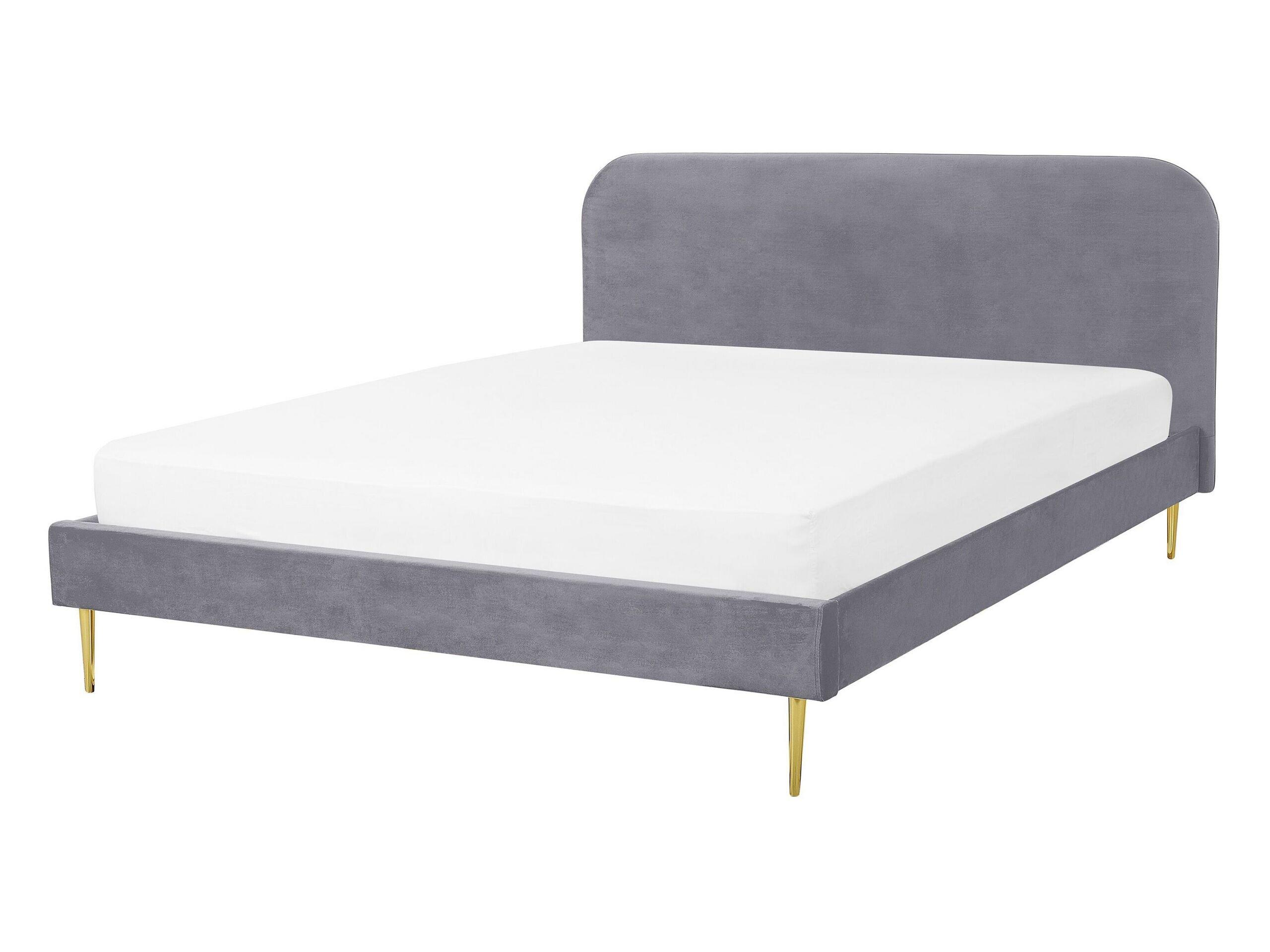 Beliani Letto con rete a doghe en Velluto Glamour FLAYAT  