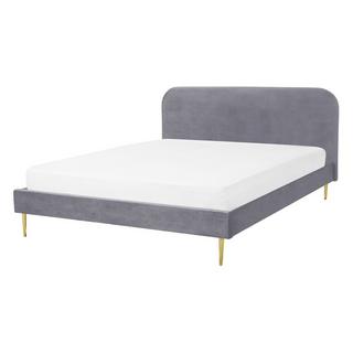 Beliani Letto con rete a doghe en Velluto Glamour FLAYAT  