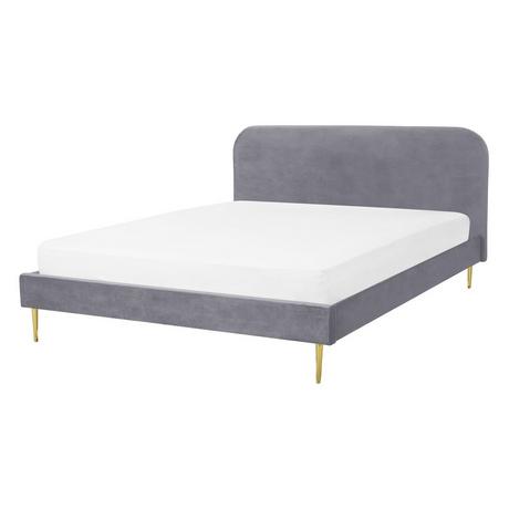 Beliani Letto con rete a doghe en Velluto Glamour FLAYAT  