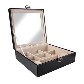 eStore  Boîte à bijoux matelassée avec boîte de voyage - Noir 