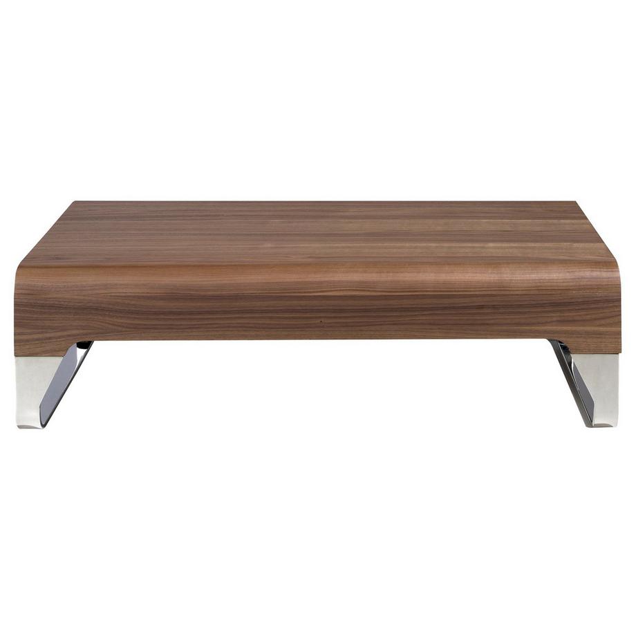 ANGEL CERDA Tavolino rettangolare in noce e acciaio cromato  