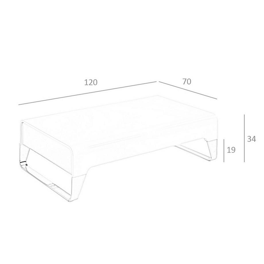 ANGEL CERDA Tavolino rettangolare in noce e acciaio cromato  