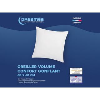 Vente-unique Lot de 2 oreillers - 60 x 60 cm de DREAMEA - 600 gr - MARIN  