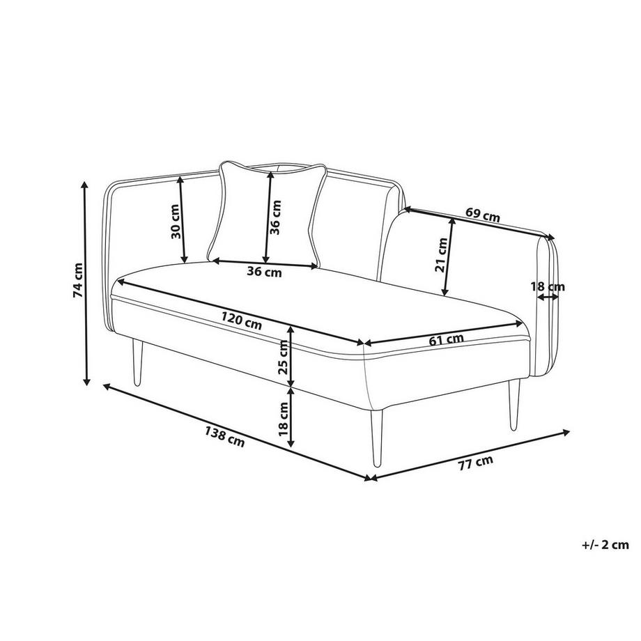 Beliani Linksseitige Chaiselongue aus Stoff Skandinavisch CHEVANNES  