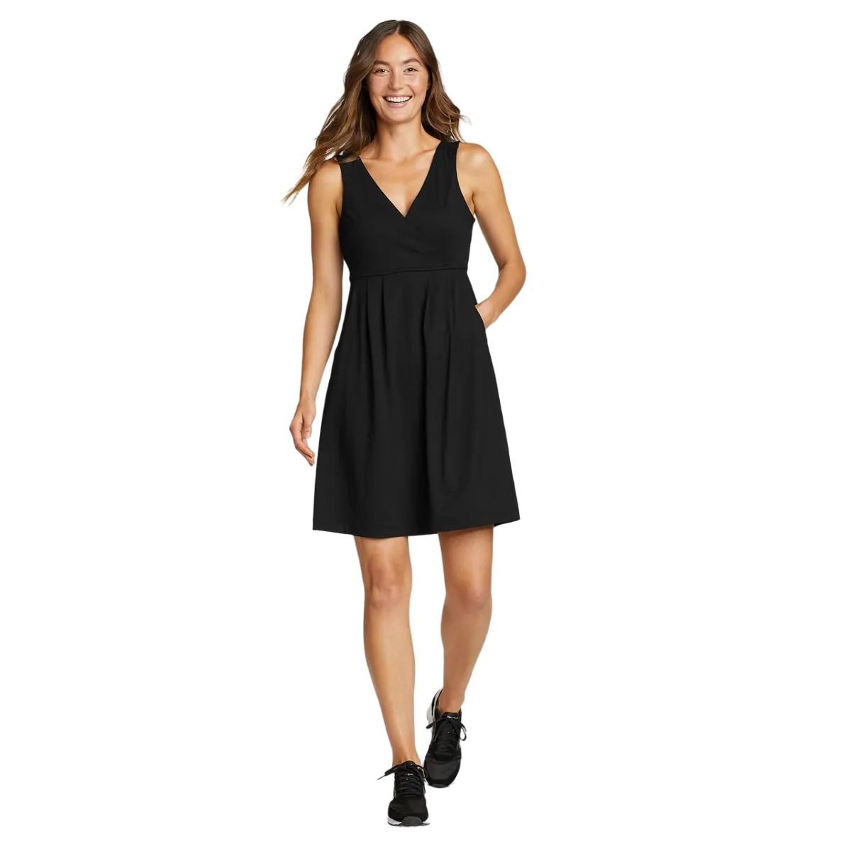 Image of Aster 7 Days Kleid Überkreuzter Halsausschnitt Damen Schwarz XXL