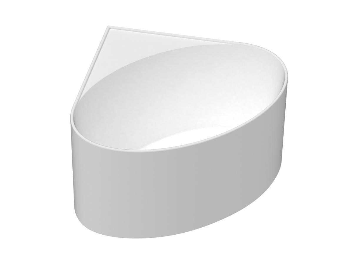 SHOWER DESIGN Eckbadewanne oval - Acryl - 176 L - 100 x 100 x 58 cm - Weiß matt - MARTA  