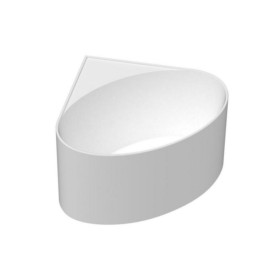 Vente-unique Baignoire d'angle ovale en acrylique - Blanc mat - 176L - 100 x 100 x 58 cm - MARTA  