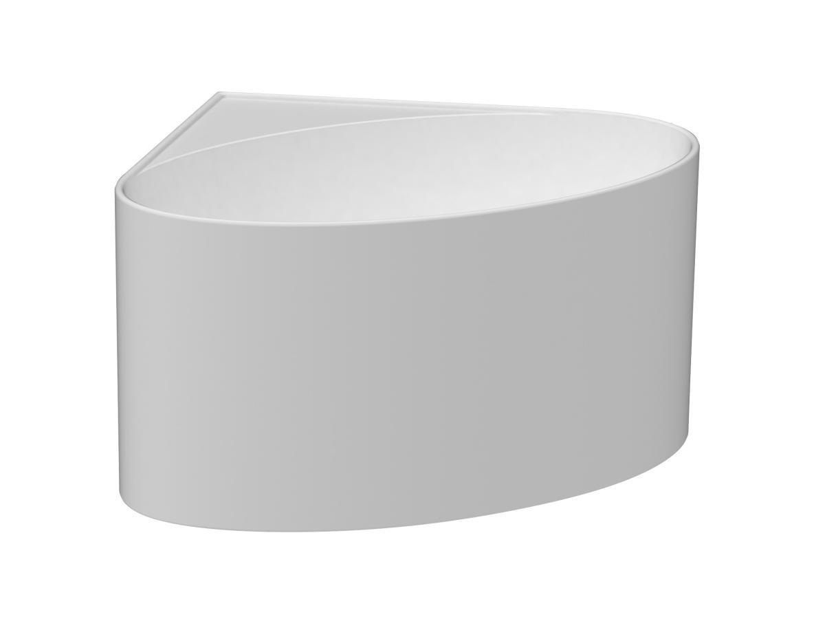 SHOWER DESIGN Eckbadewanne oval - Acryl - 176 L - 100 x 100 x 58 cm - Weiß matt - MARTA  