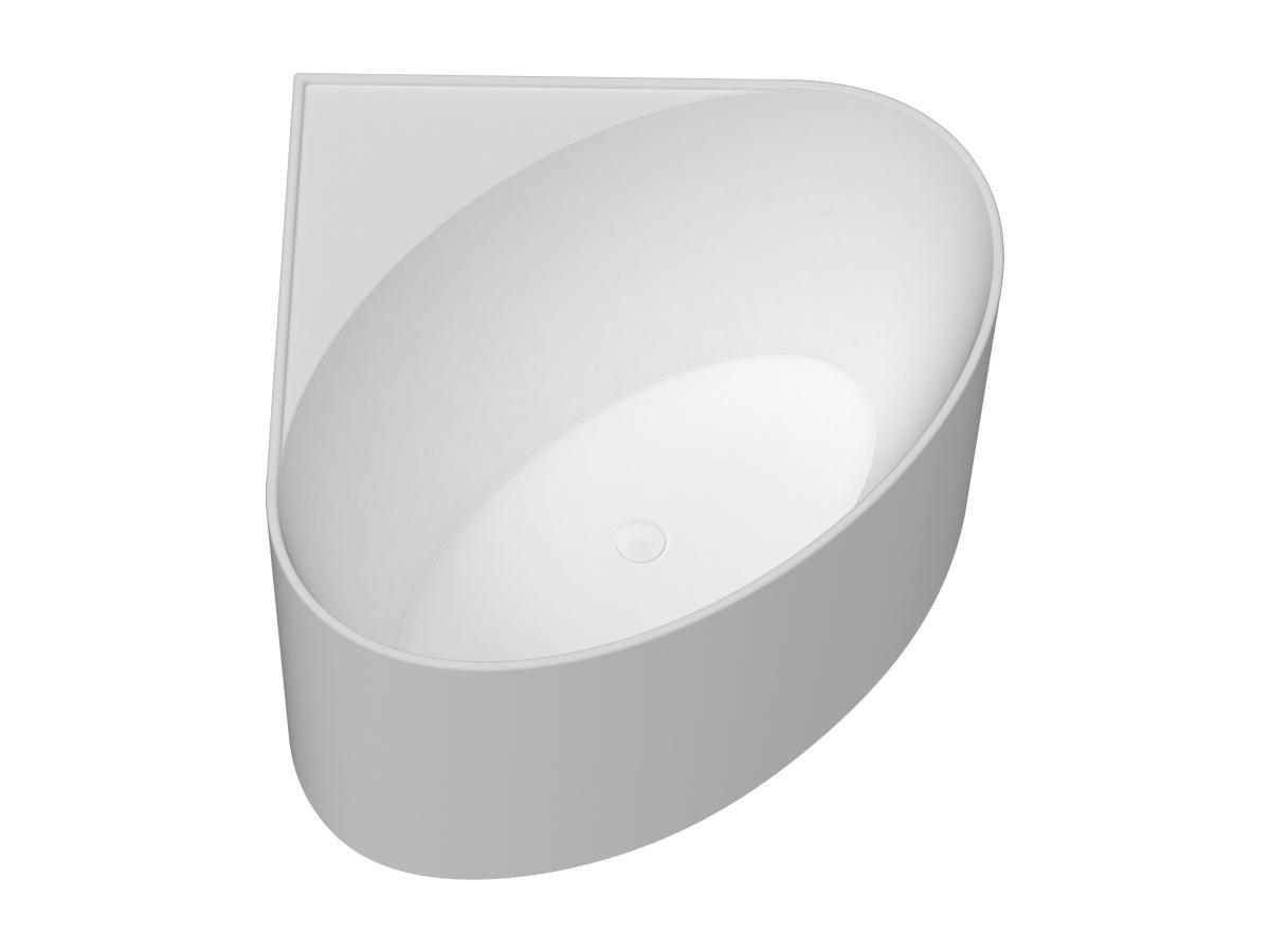 SHOWER DESIGN Eckbadewanne oval - Acryl - 176 L - 100 x 100 x 58 cm - Weiß matt - MARTA  
