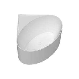 SHOWER DESIGN Eckbadewanne oval - Acryl - 176 L - 100 x 100 x 58 cm - Weiß matt - MARTA  