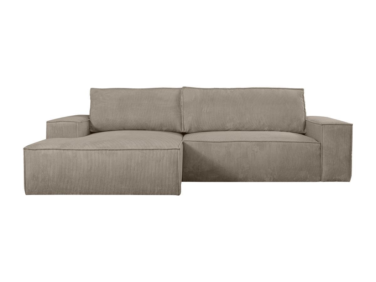 Vente-unique Ecksofa mit Schlaffunktion - Ecke links - Cord - Taupe - AMELIA  