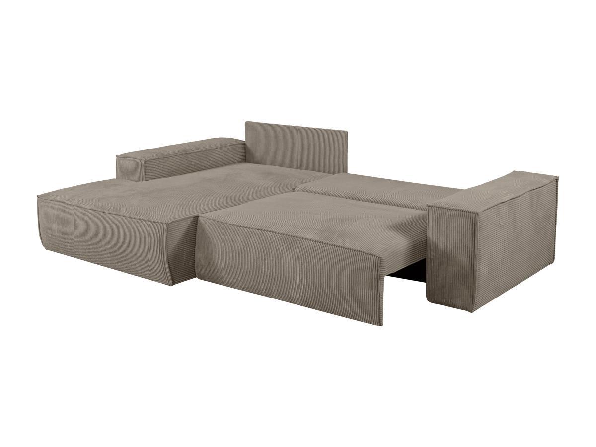 Vente-unique Ecksofa mit Schlaffunktion - Ecke links - Cord - Taupe - AMELIA  