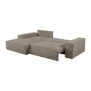 Vente-unique Ecksofa mit Schlaffunktion - Ecke links - Cord - Taupe - AMELIA  