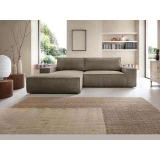 Vente-unique Ecksofa mit Schlaffunktion - Ecke links - Cord - Taupe - AMELIA  