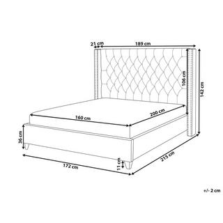 Beliani Bett mit Lattenrost aus Samtstoff Retro LUBBON  