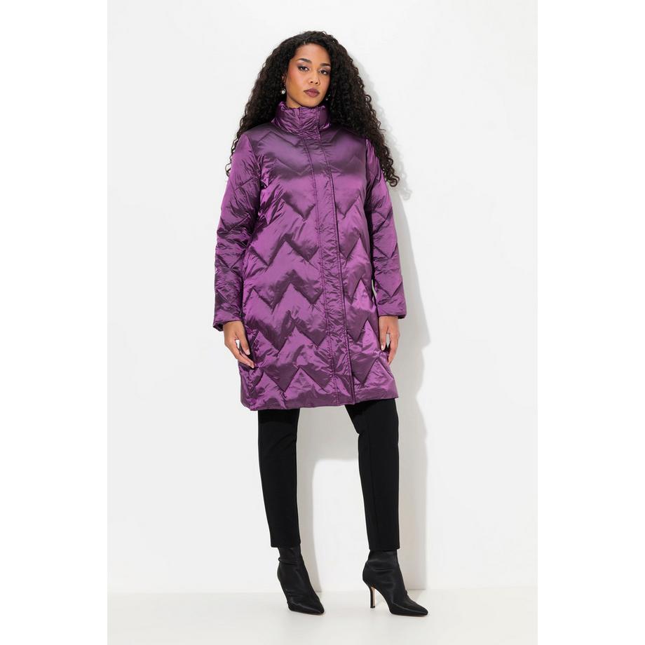 Ulla Popken Steppmantel Two-Tone Stehkragen 2-Wege-Zipper  