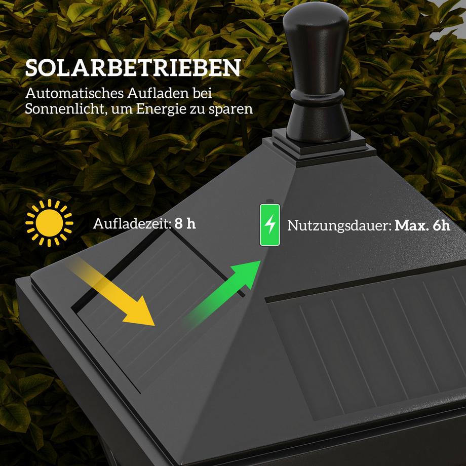 Outsunny lanterne solaire de jardin  